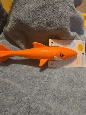 Orange Shark Water Toy - Bright Orange Pool Fetch Toy